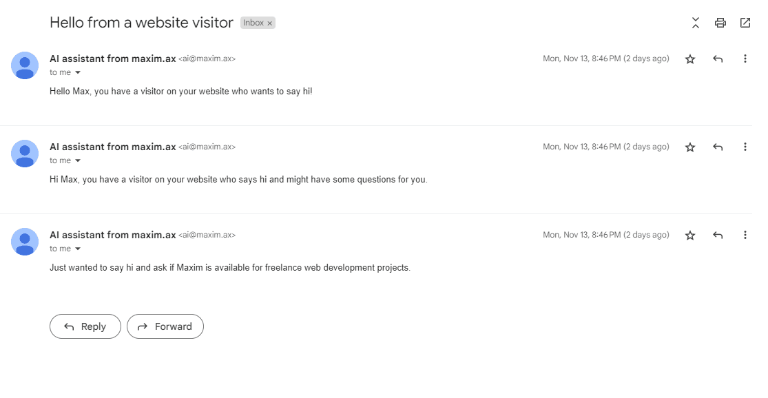 More messages, messages called after user's "Hi"